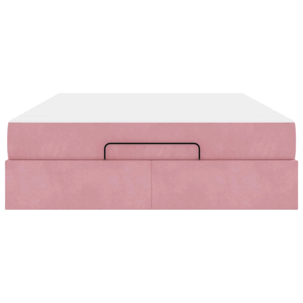 Struttura letto con materasso con materasso 2 pcs Rosa Velluto