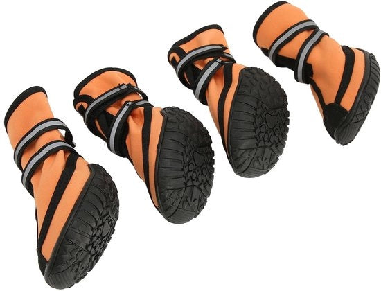 Calzature per cani Antiscivolo - 4 pezzi - Respiranti - Protezione alle zampe - Impermeabili - Leggere e comode - Calzature per cani