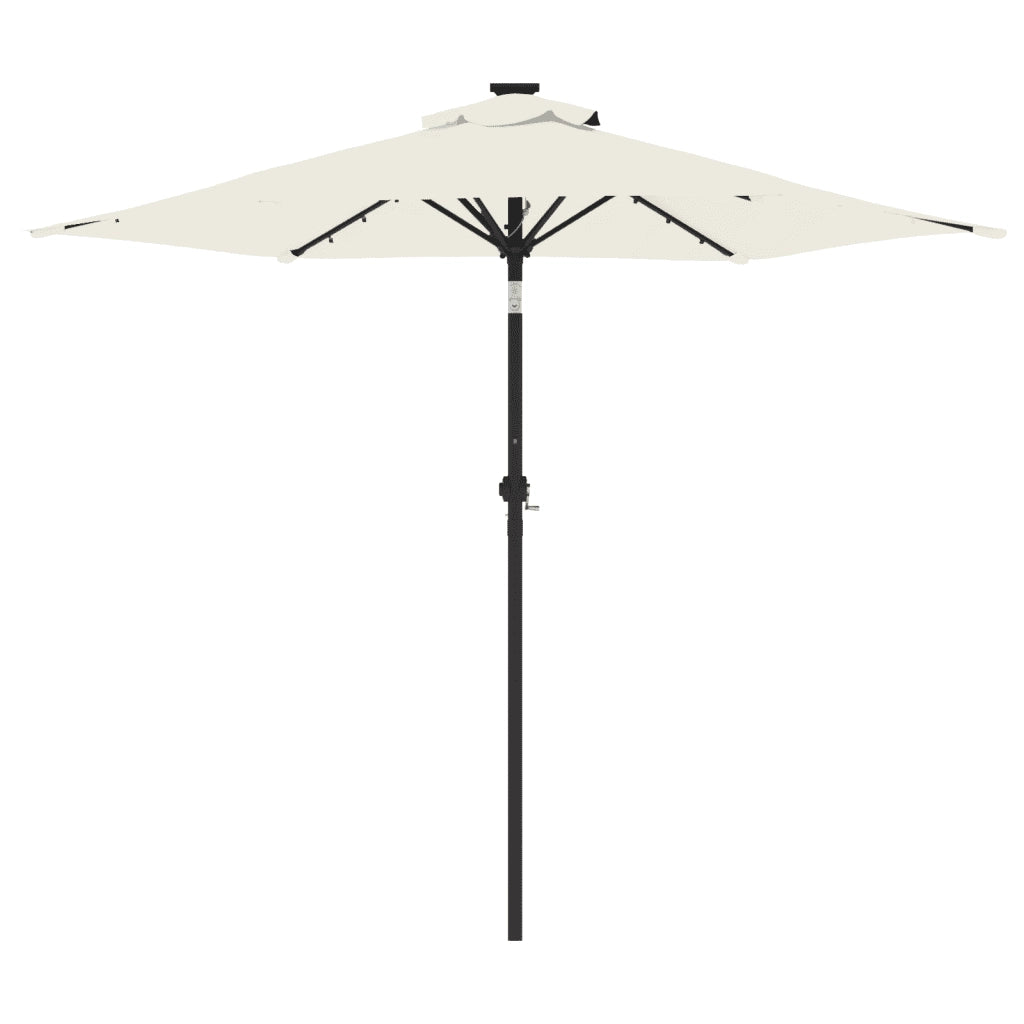 Ombrellone Giardino con LED Palo Acciaio Bianco 225x225x212 cm 4005066