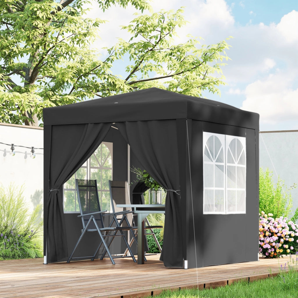 Tendone da giardino pieghevole regolabile in altezza protezione UV ¨C Zephmum ¨C 200x200x200 cm nero