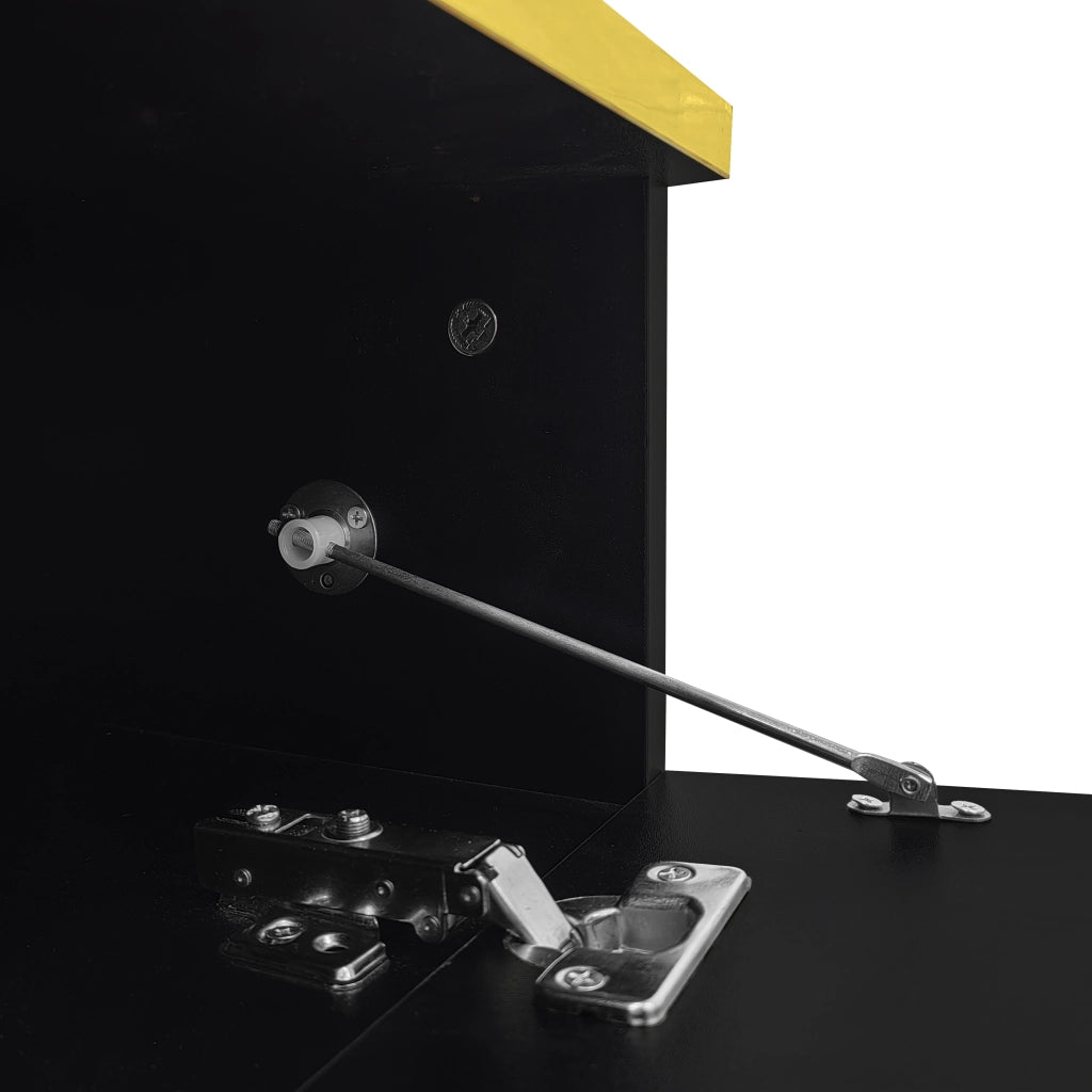 TAVOLINO DA CAFFÈ 100x50 cm Nero lucido con piano in vetro e LED