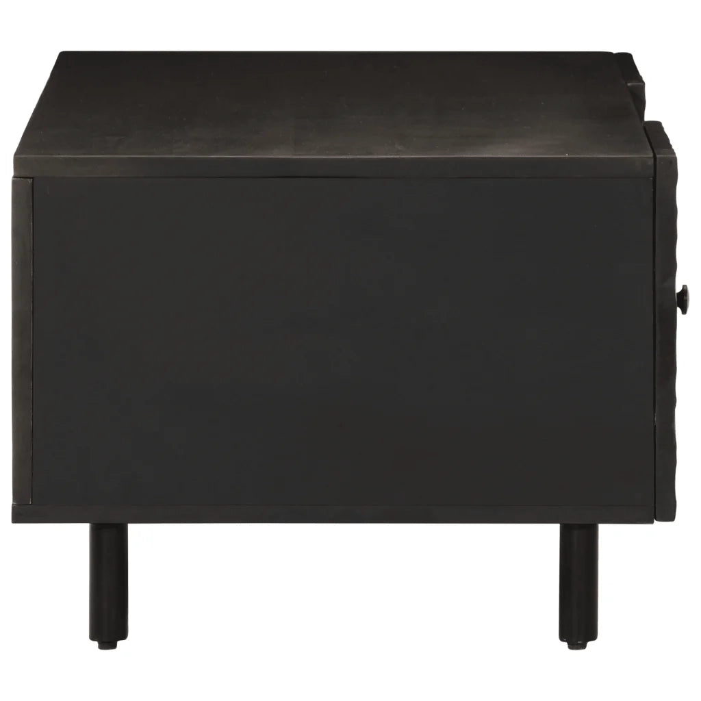 Tavolino da Salotto Nero 100x54x40cm in Legno Massello di Mango