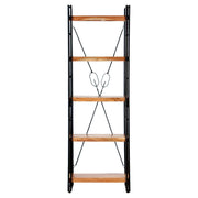 Libreria a 5 Ripiani-Scaffale per Libri-Mobile di Stoccaggio 60x30x180 cm in Legno Massello di Acacia