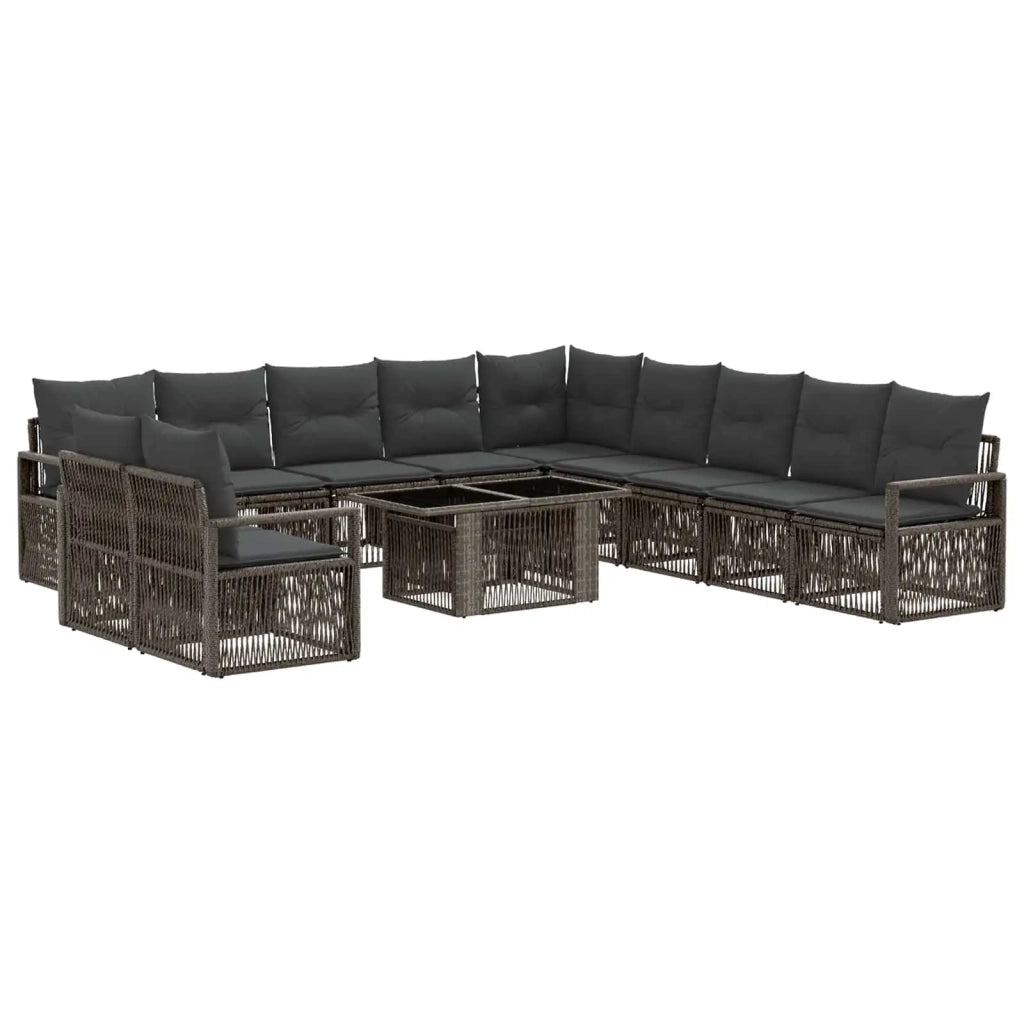 Set Divano da Giardino 12 pz Grigio e Grigio Scuro polyrattan 3437123
