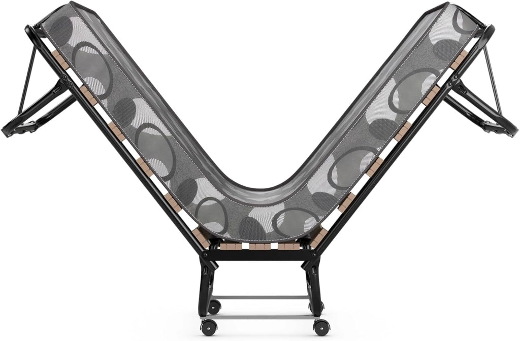 Letto Singolo Pieghevole per Ospiti, 80x190 cm, con Materasso in Memory Foam, Struttura in Metallo, 4 Ruote, Portata 130 kg
