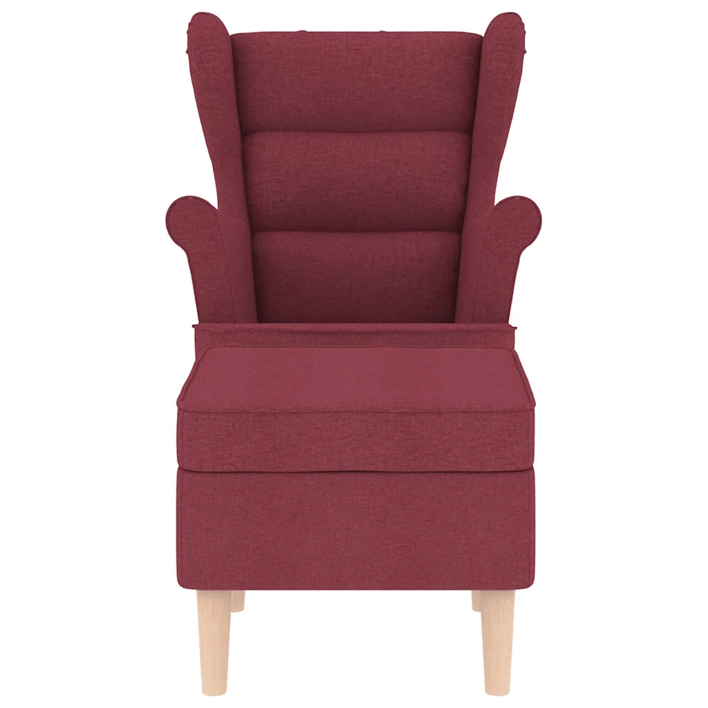 Poltrona con Poggiapiedi Rosso Vino in Tessuto 3307992
