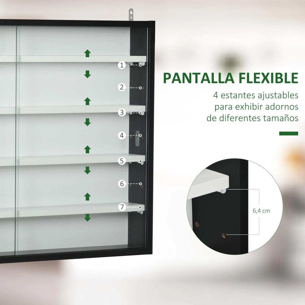 Libreria Vetrina Espositiva ¨C Zephmum ¨C Bianco e Nero 80x60x9.5 cm