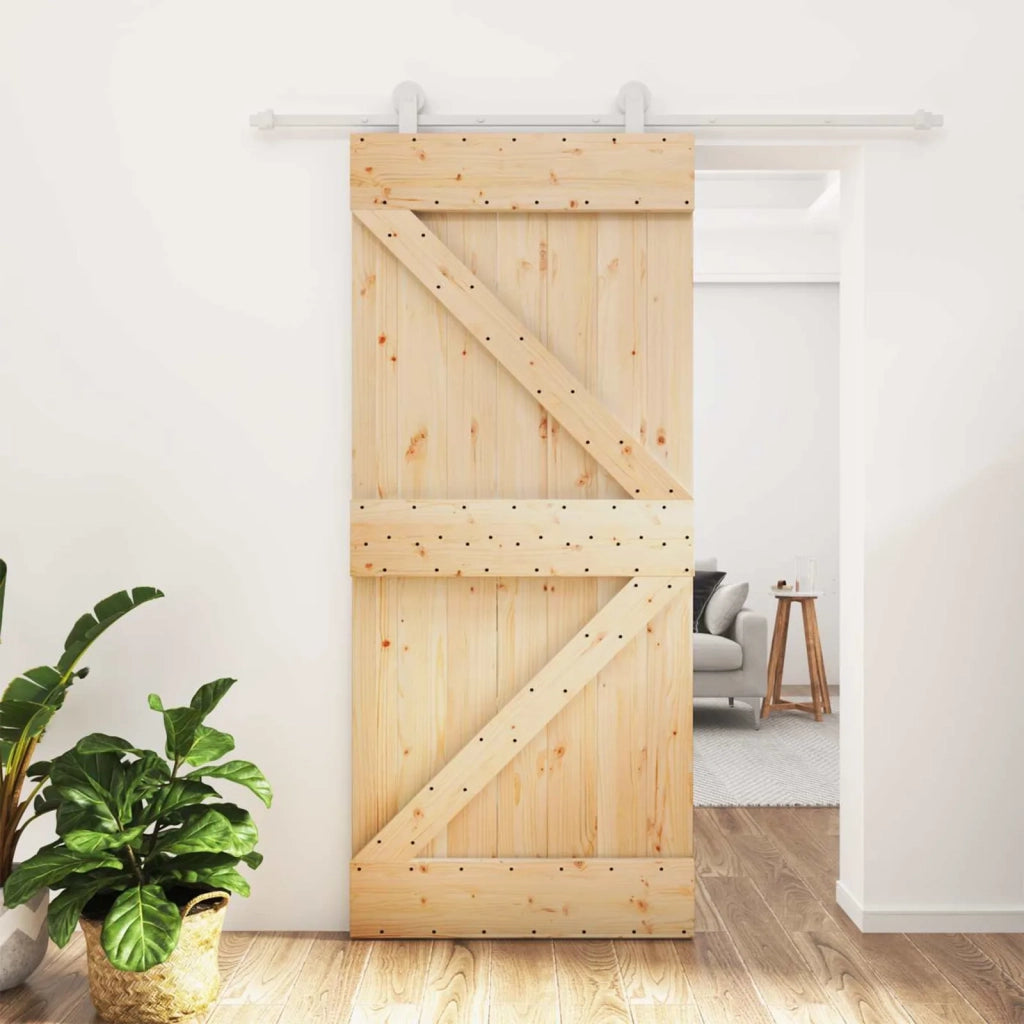 Porta scorrevole Naturale e Bianco 90 x 210 cm 3445007