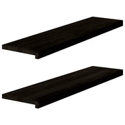 Gradini 2 pz | Tappetini per scale autoadesivi Marrone Scuro 100x30x2 cm Legno Massello Rovere