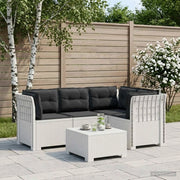 Divano da Giardino 4 Posti con Cuscini Aspetto Rattan PP Bianco 3443987
