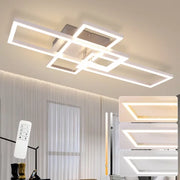 ZMH Lampada da soffitto LED geometrica dimmerabile argento 36W 64CM per casa moderna