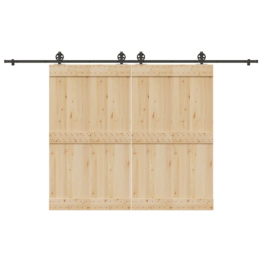 Kit di Binari per Porte Scorrevoli 366 cm Acciaio Nero CFW3557180