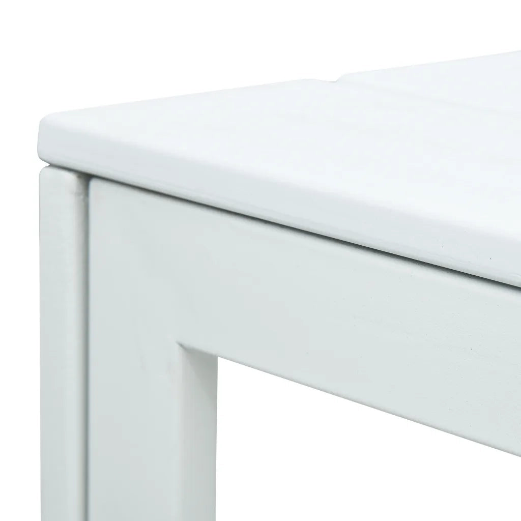 Tavolino da Salotto Bianco 78x78x74 cm HDPE Aspetto Legno 47881