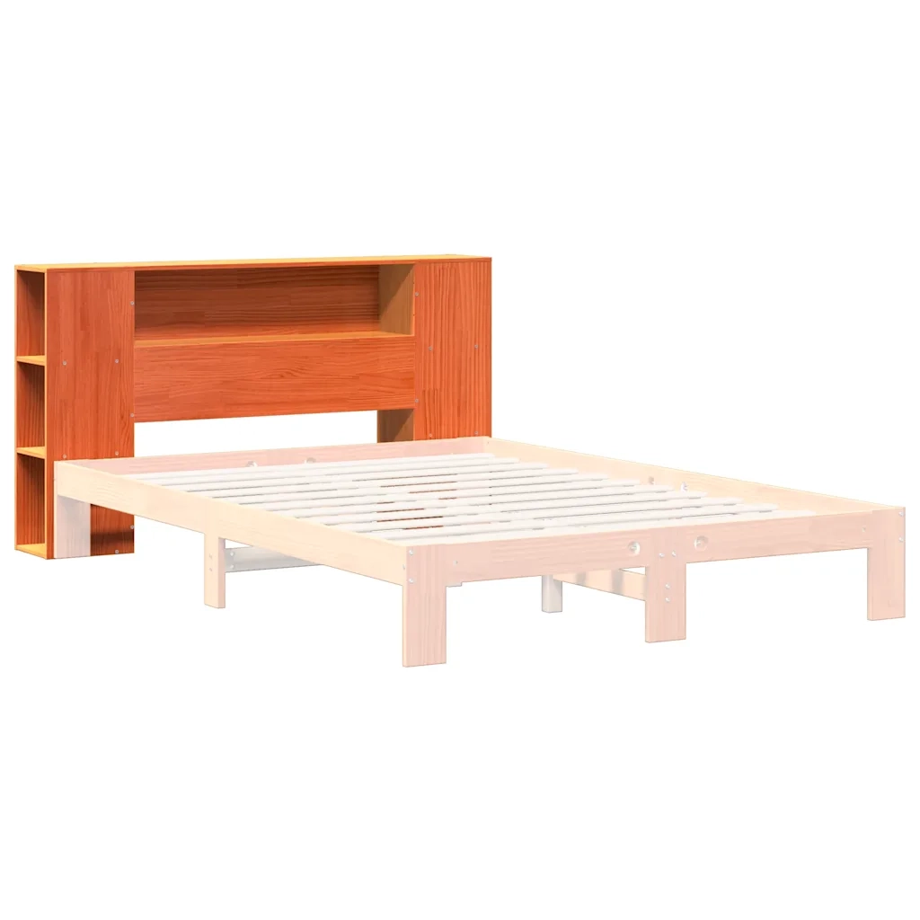 Testiera con Scomparti-Testata con Ripiani Marrone Cera 150 cm in Legno di Pino 754653
