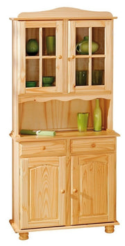 MOBILE GIORNO CREDENZA ALICANTE 88x43/32x198H PINO MASSELLO NATURALE INTER LINK