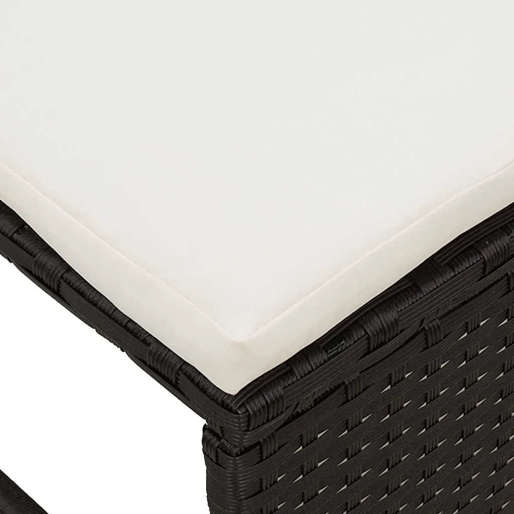 Set Divano da Giardino 6 pz | Set Salotto da Giardino Nero e Crema polyrattan