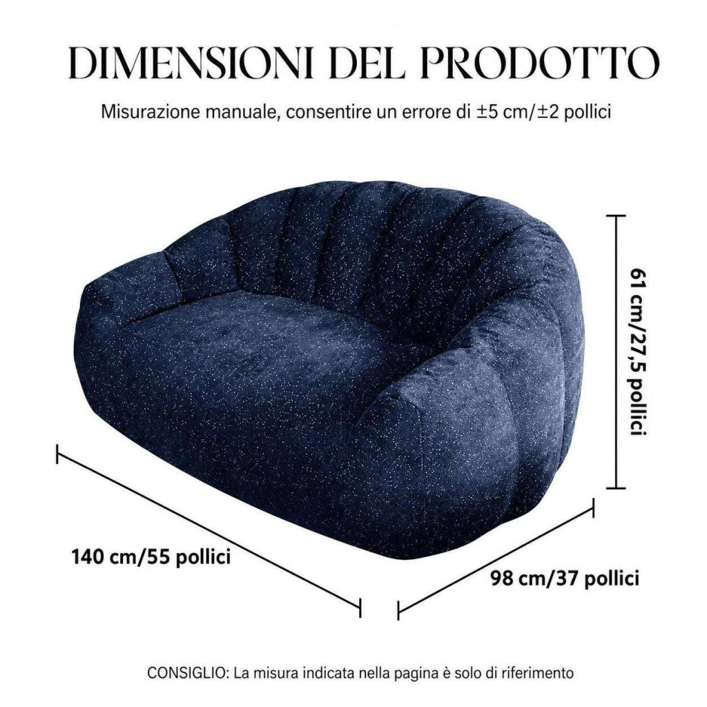 Poltrone relax, pouf, poltrone extra-large,Frevano ideali per il soggiorno e la camera da letto, blu