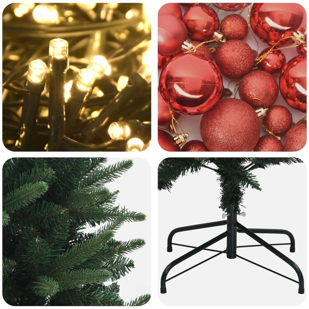 Albero di Natale Artificiale con Palline 150 cm 150 LED 3465924