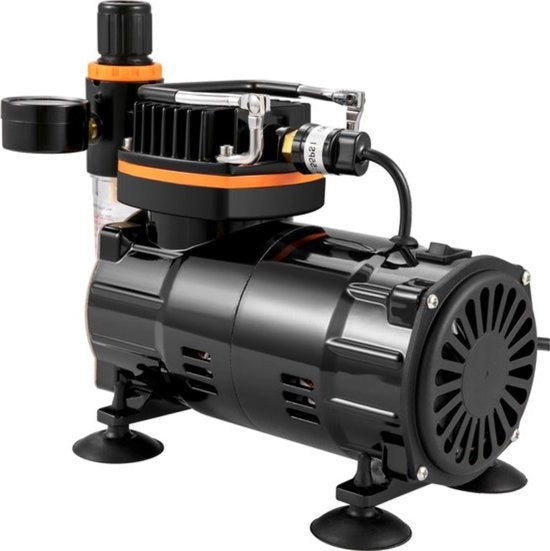 Set di pennelli ad aria con compressore - Incluso pennello di colore - 3 kit di pennelli rimovibili - 120W