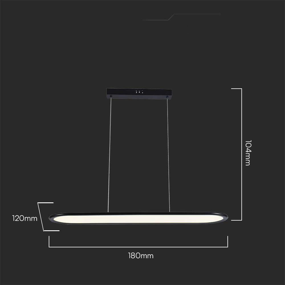Lampada sospesa LED panel nero 24W 3000K V-TAC VT-7821