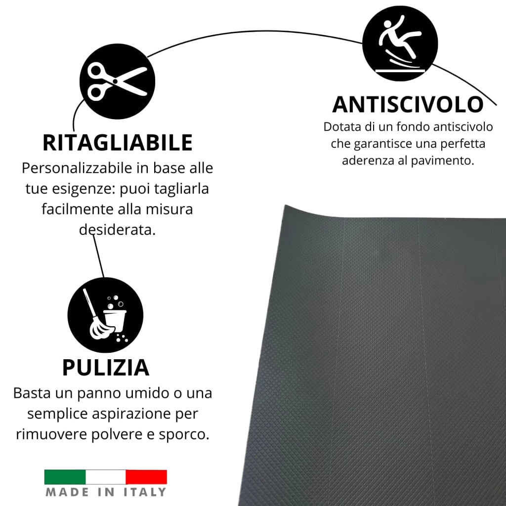 MOHOME Tappeto Passatoia Cucina Antiscivolo Lavabile PVC Geometria Naturale 50 x 100 cm Runner Multiuso Morbido Impermeabile Antimacchia Sala Pranzo Bagno Lavanderia Corridoio