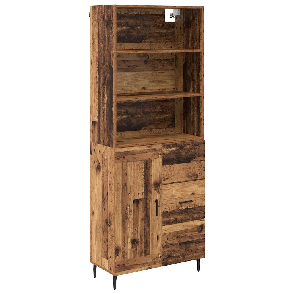 Credenza con Cassetto-Buffet-Armadio da cucina Legno vecchio 69,5 x 34 x 180 cm 639024