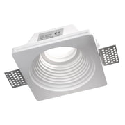 Portafaretto gesso incasso rotondo scomparsa supporto luci lampade GU10 12x12cm
