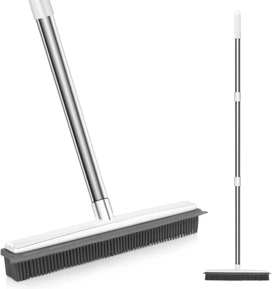 Broom di silicio con manico lungo per strofinare superfici resistenti agli urti, pavimenti, tappeti, piastrelle, finestre e giardini