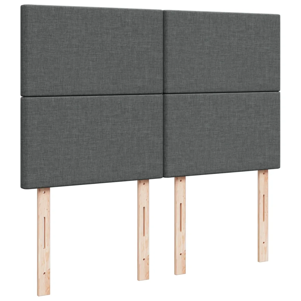 Giroletto a Molle con Materasso Grigio Scuro 140x190 cm Tessuto 3291657