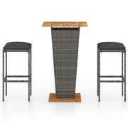 Set da bar da giardino in 3 pezzi con cuscini in polyrattan grigio 02_0013365