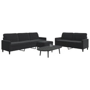 vidaXL Set di Divani 3 pz con Cuscini Nero in Velluto