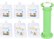 Set di 7 Sacchetti di Purea di Frutta Riciclabili per Alimentazione Infantile - Kit per Creare Puree per Bambini Piccoli - Verdure e Alimenti Complementari