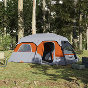 Tenda Campeggio 9 Persone Grigio e Arancione Impermeabile 94300