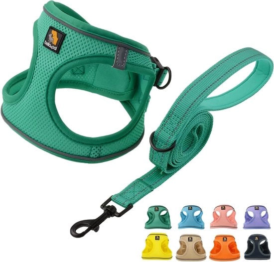 Harnas per cani con cinturone, anti-trekharnas per cani di piccola a media taglia, non adatto per cani piccoli, con cinturone, harnas per cani in Air Mesh con strisce riflettenti.