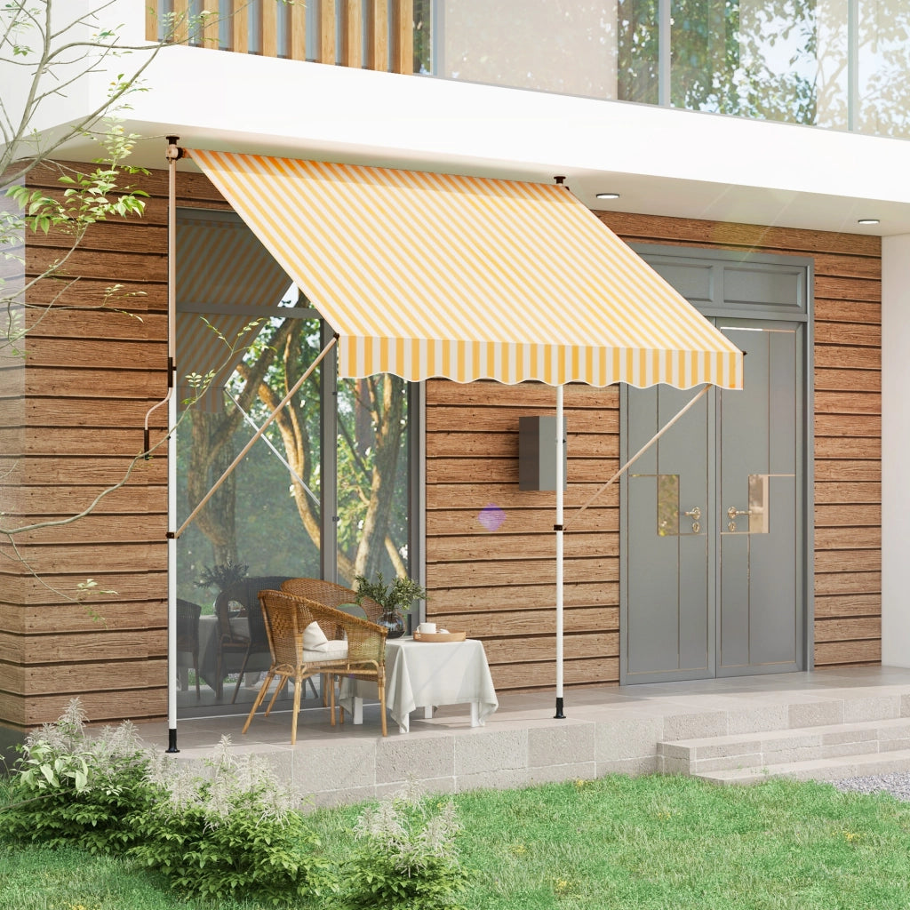 Toldo Manuale Retrattile per Terrazza ¨C zephmum ¨C Arancione 300x150x170-280 cm