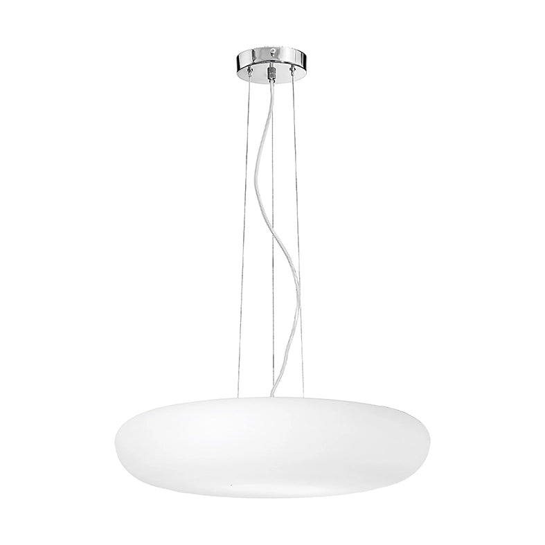 GLENN Sospensione a Soffitto in Vetro Soffiato Bianco Satinato E27 75W IP20 - Rossini Group - Lampada a Sospensione Elegante
