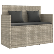 Panchina da Giardino | Panca da Giardino con Cuscini Grigio Chiaro in Polyrattan