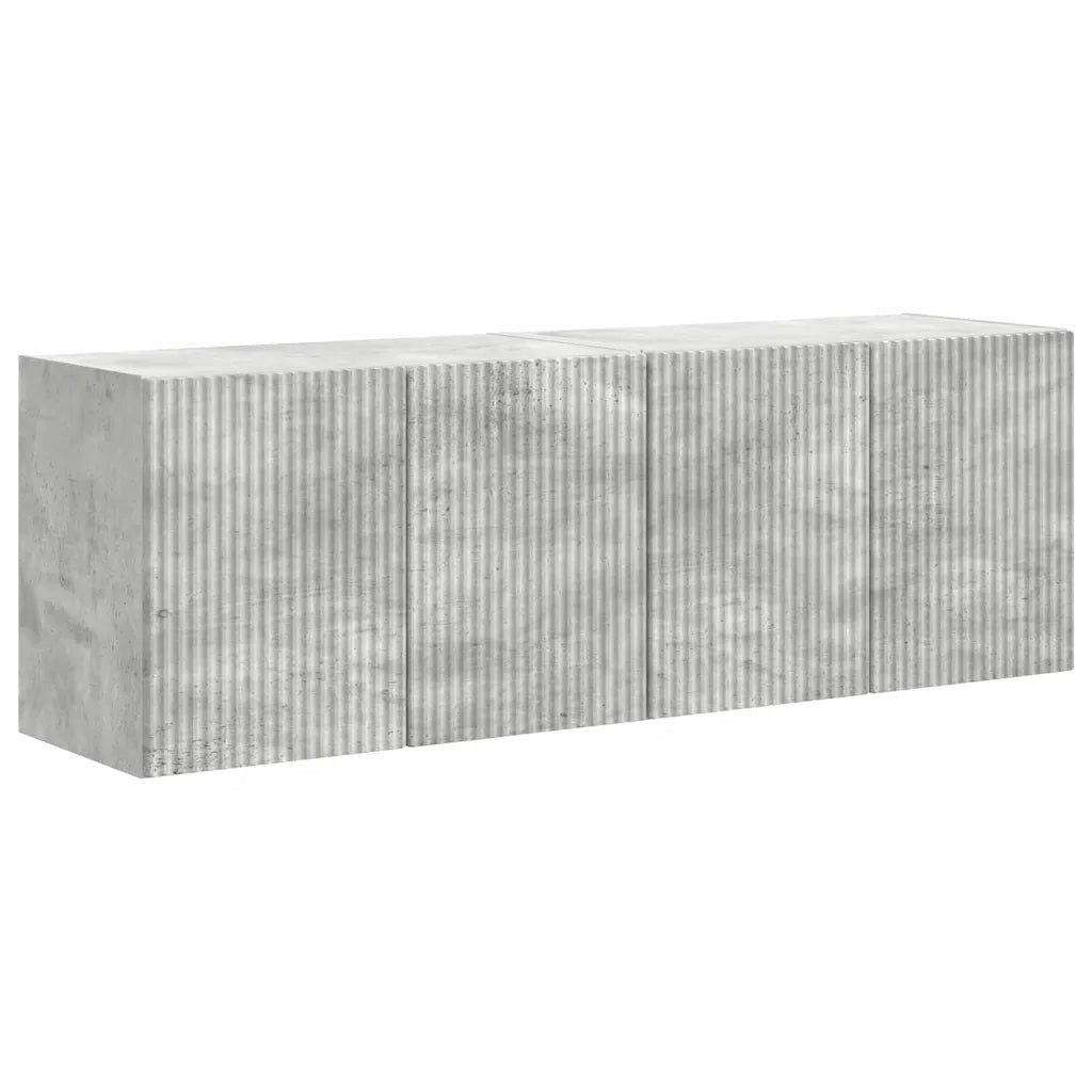 Mobile TV da parete 2 pz-Set di 2 Mobile TV a Muro-Credenza TV Grigio cemento 59,5 x 31 x 40 cm
