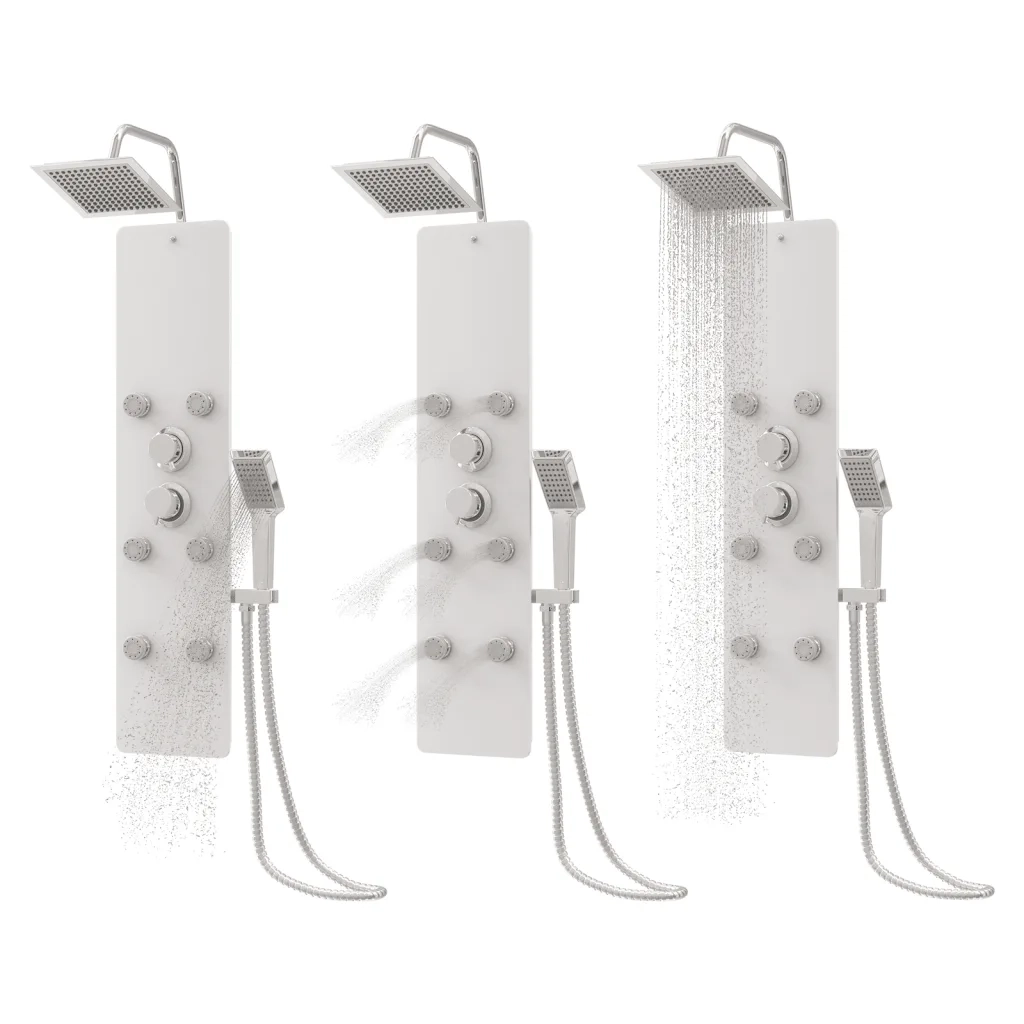 Pannello Doccia in Vetro 25x47,5x130 cm Bianco 151419