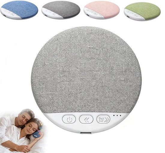 Altoparlante per sonno - Mini-altoparlante da cuscino - Altoparlante da cuscino Bluetooth - Aiuto per il sonno con toni bassi - Rumore bianco - Senza fili - Con suoni rilassanti e orologio del sonno - Adatto per sonni laterali - Grigio
