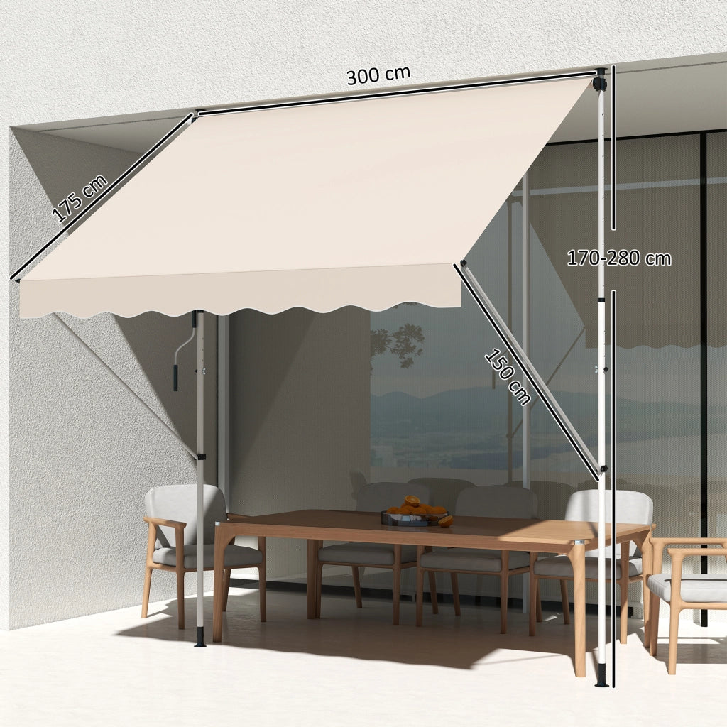 Tenda da Sole Bracci 3x1.5 m ¨C zephmum ¨C Beige