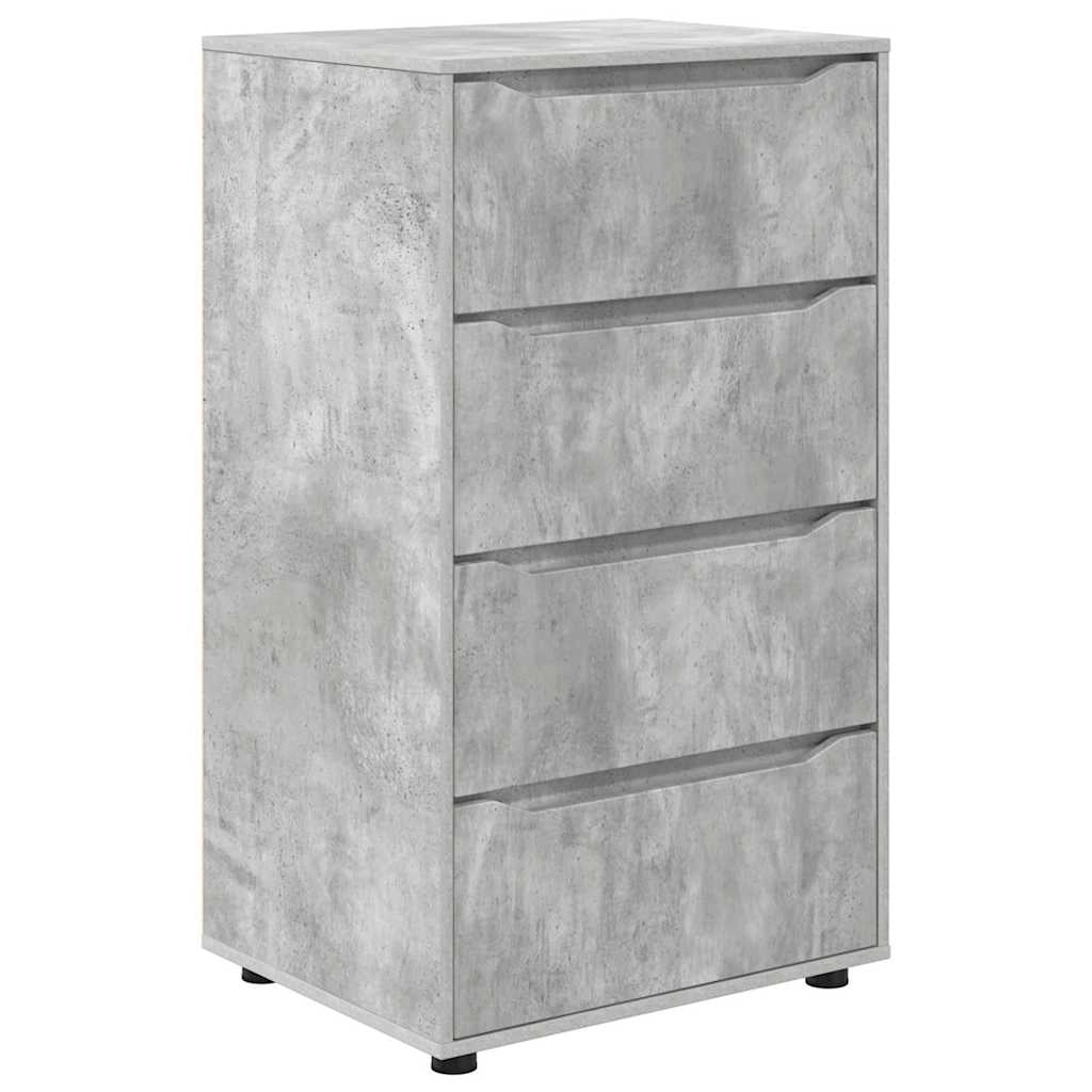 Set di 2 mobili contenitori con pratici cassetti 60 x 48 x 105 cm legno ingegnerizzato grigio cemento 02_0056189