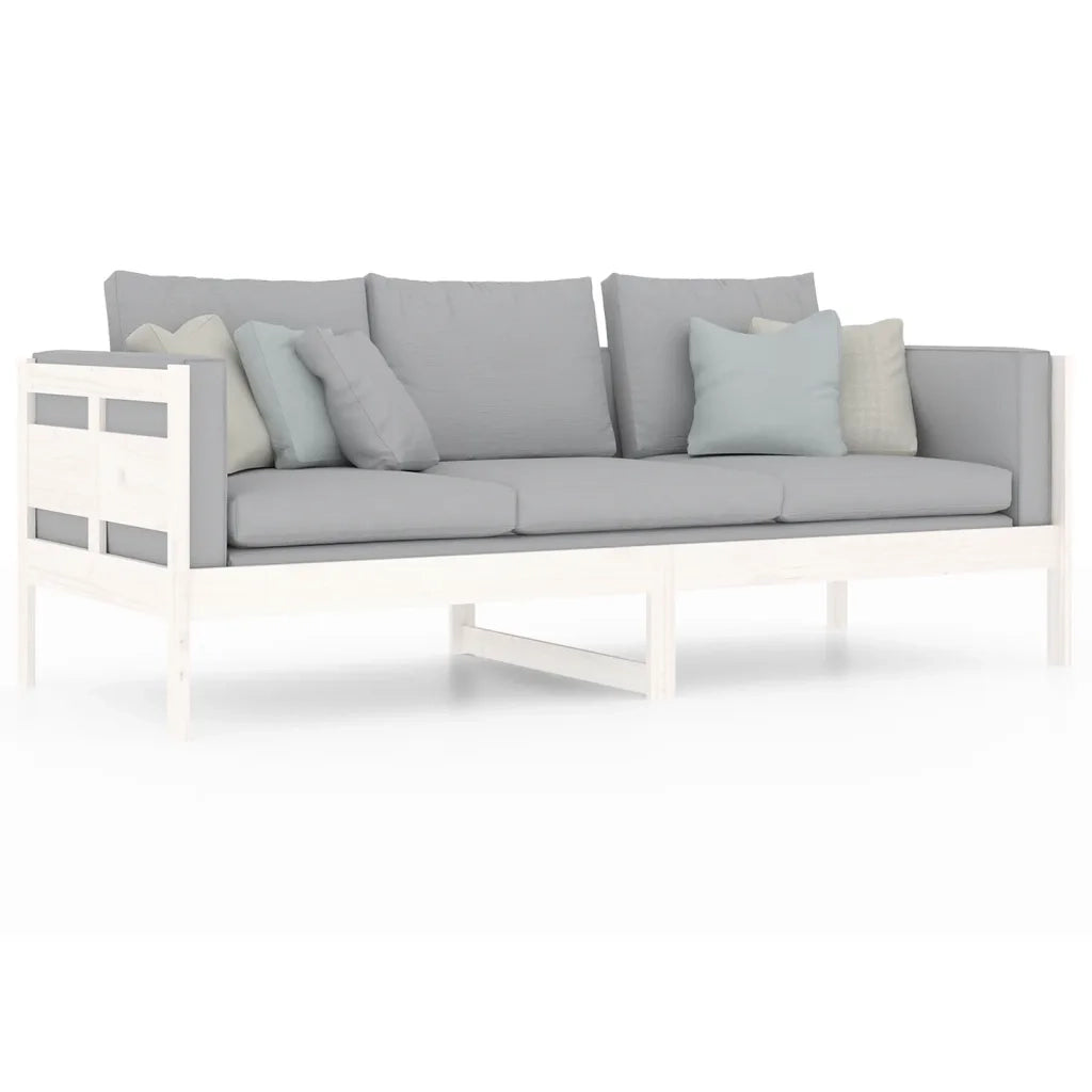 Letto singolo | Letto per adulti | Dormeuse Bianca in Legno Massello di Pino 80x200 cm