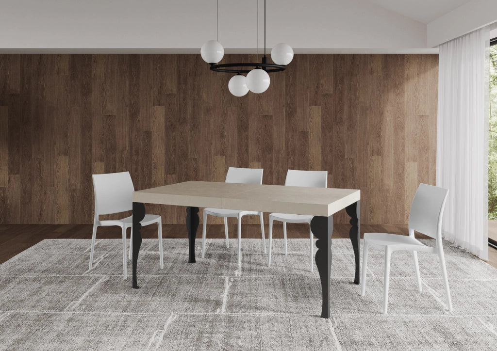 Tavolo allungabile 90x160/420 cm Paxor cashmere gambe antracite