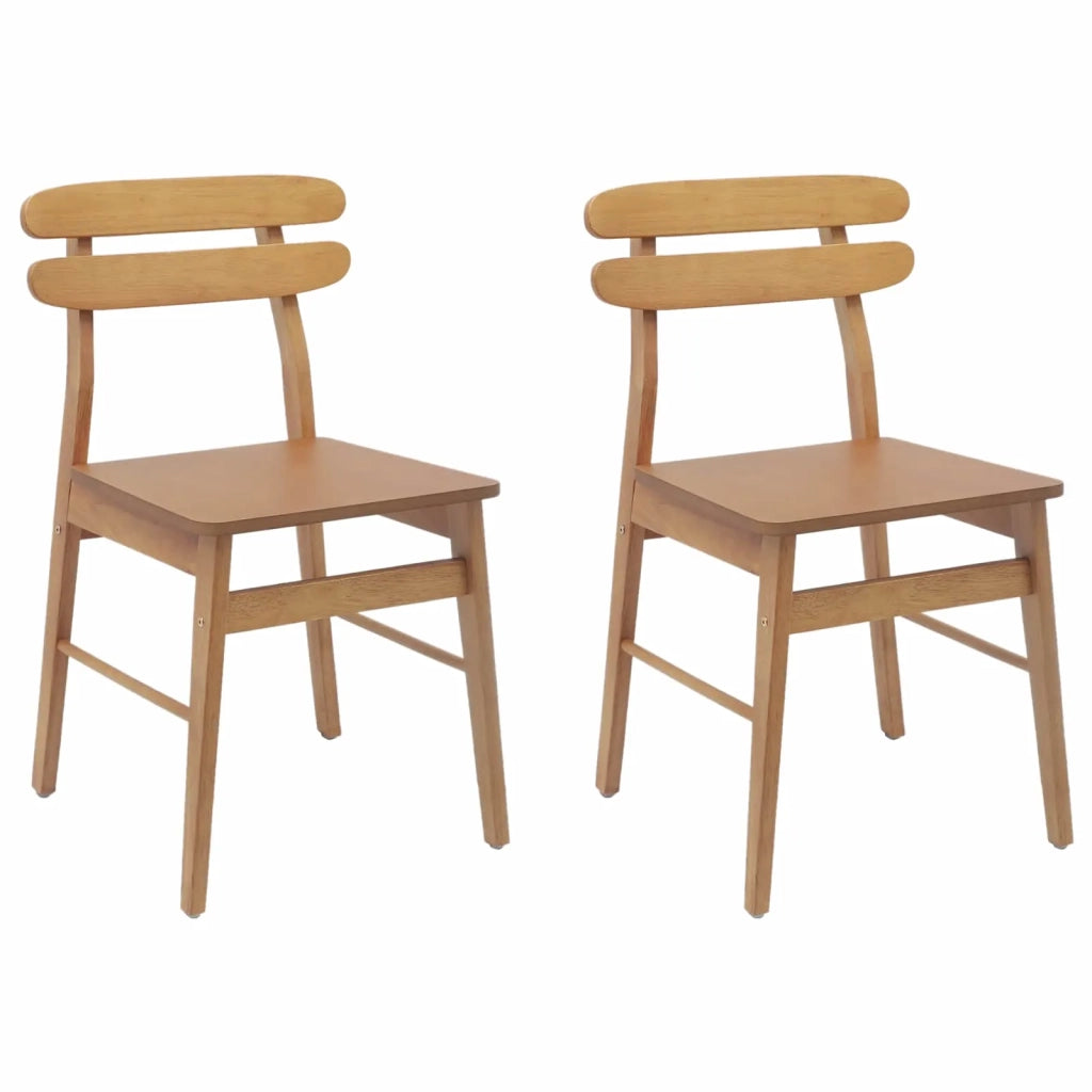 Sedia da pranzo 2 pcs Naturale Legno di gomma solido 42020513