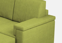 Divano 3 Posti con Pouf 208x155x85 cm Marrak in Tessuto Verde