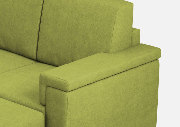Divano 3 Posti con Pouf 208x155x85 cm Marrak in Tessuto Verde