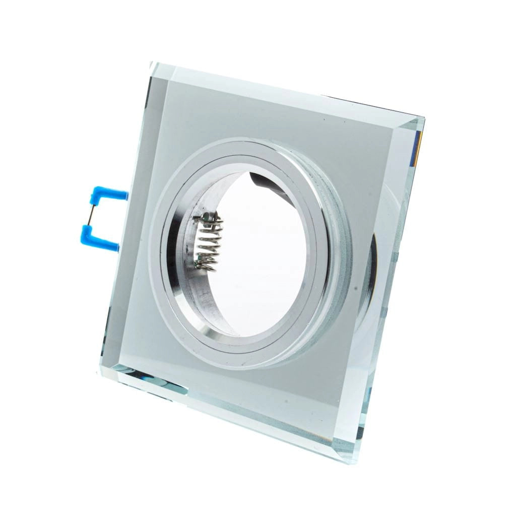 Faretto incasso quadrato vetro cromo GU10 35W Eko-Light