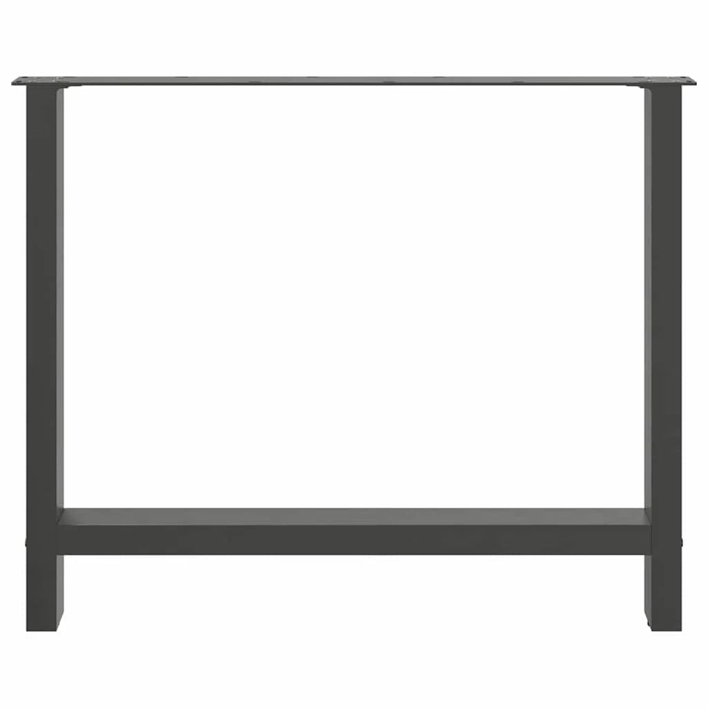 Set di 2 gambe regolabili per tavolo da pranzo moderno geometrico 90 x 72-73 cm in acciaio antracite 02_0057558