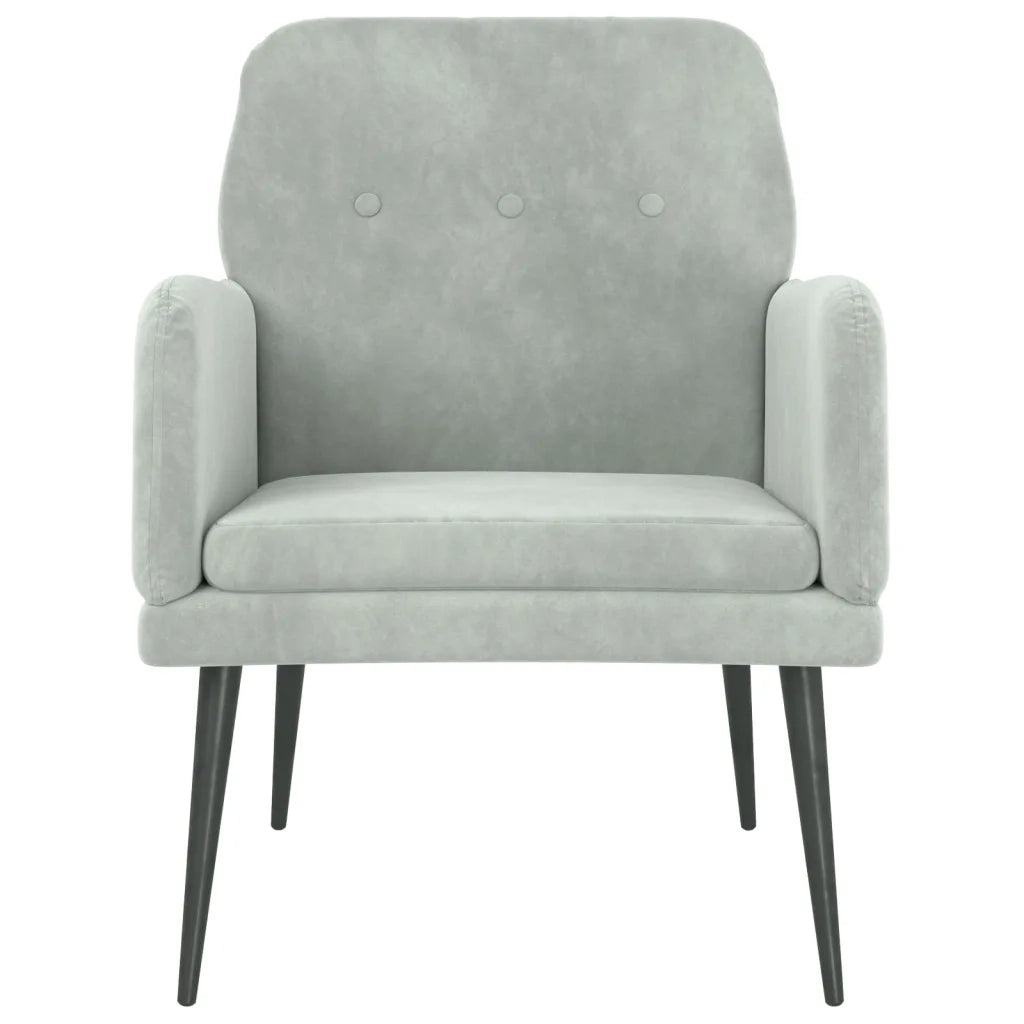 Poltrona Grigio Chiaro 62x79x79 cm Velluto cod mxl 13982